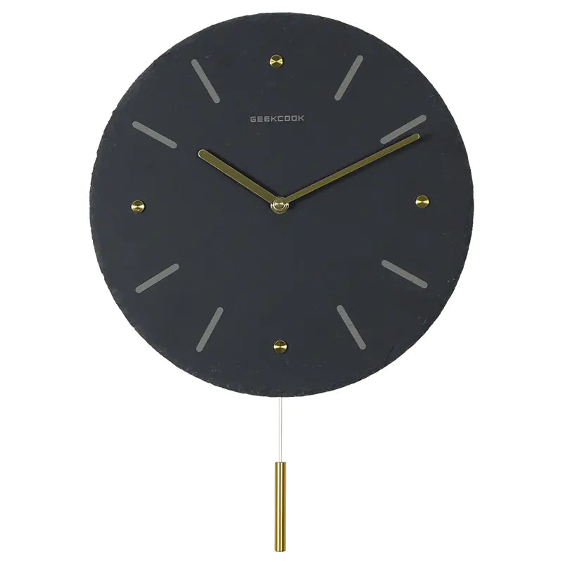 Nordic Creative Home Wall Clock with Brass Accents