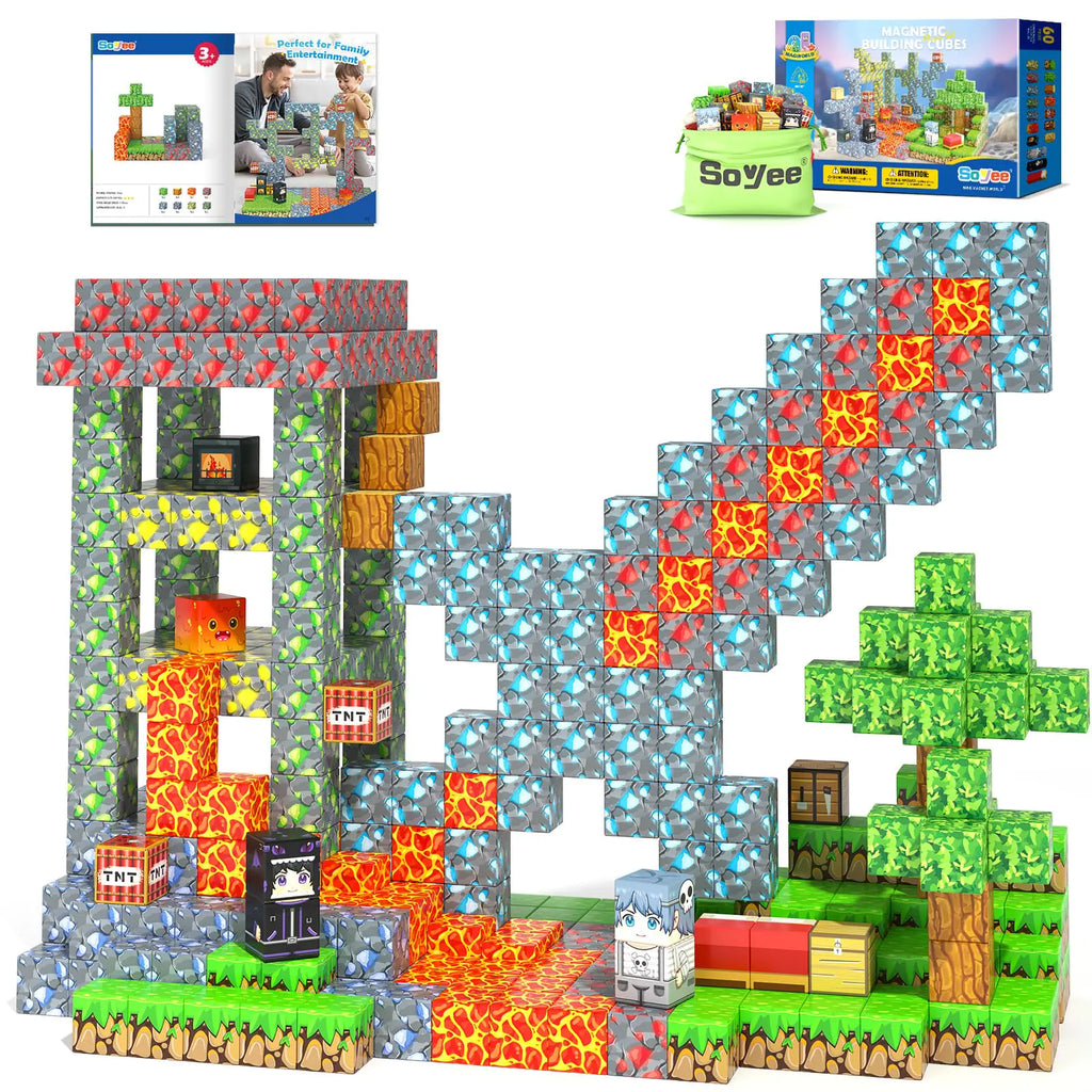 Magnetic Block World Forest Mine Set