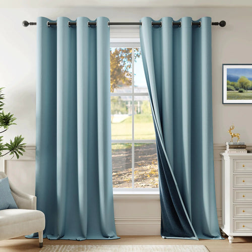 100% Blackout Curtains 84 Inch Long 2 Panels