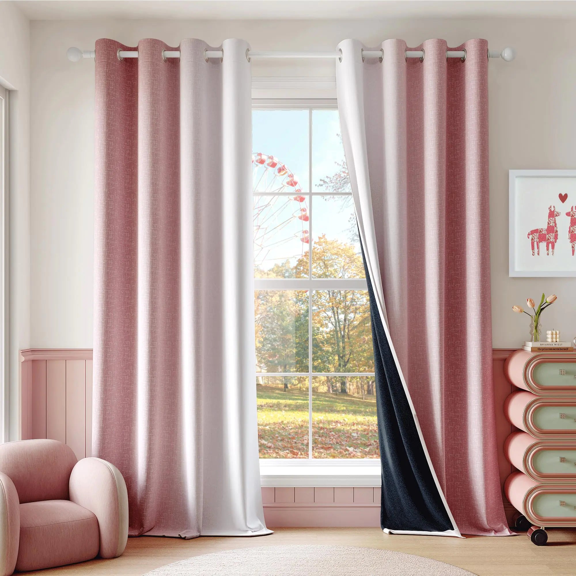 Ombre 100% Blackout Curtains 84 Inch Length 2 Panels